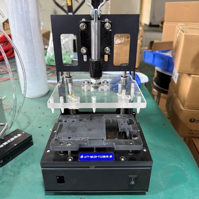 Quick clamp PCB functional test fixture, custom test jig for printed circuit board function checking