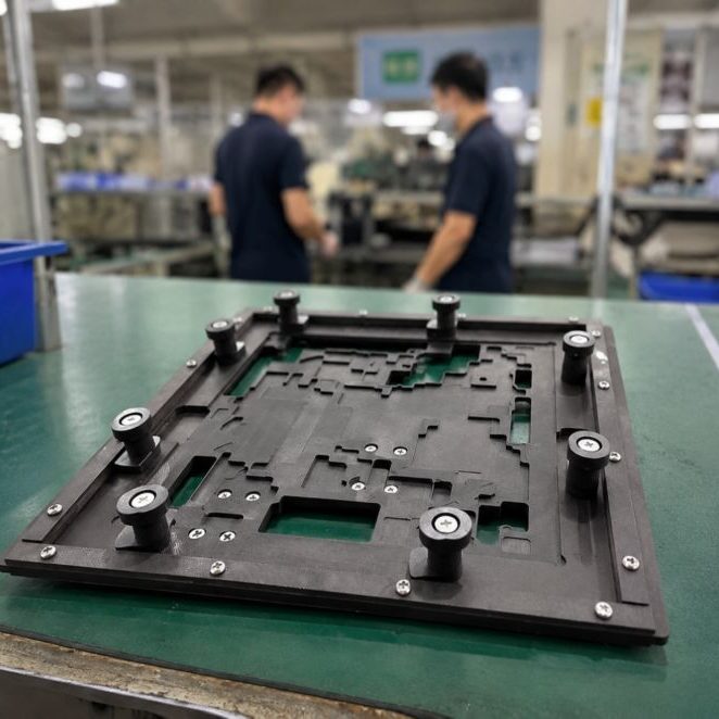 Custom wave solder pallet, SMT carrier DIP fixture for PCBA wave soldering production, manufactured by JJQ