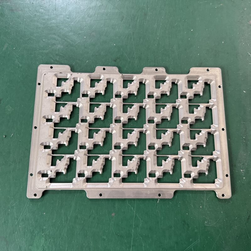 24-up array aluminum SMT soldering fixture, monolithic aluminum plate with 24 array cavities for mass production small PCB wave soldering