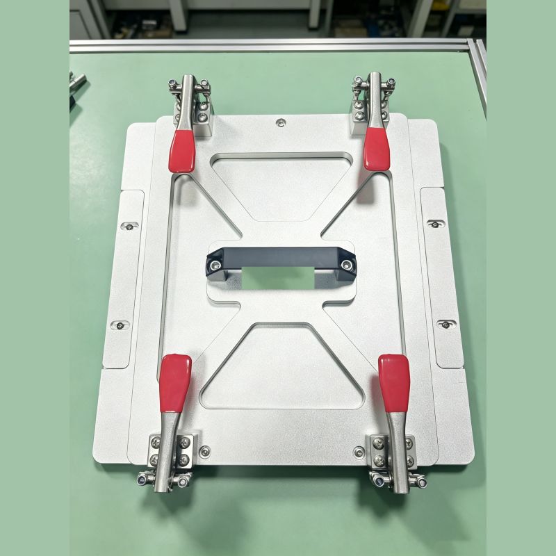 Aluminum plate quick clamp workpiece positioning fixture for manual assembly workpiece locating