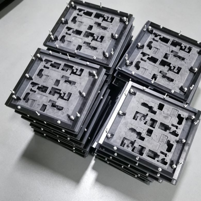 Multiple stacked batch wave soldering fixtures, synthetic stone jigs with locking screws prepared for large scale PCBA wave soldering production