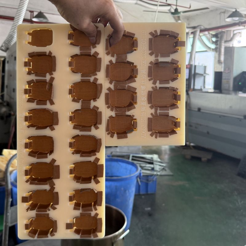 Custom nylon multi-cavity assembly fixture for batch product assembly, screw fastening and dispensing