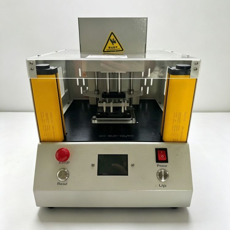 Custom pneumatic FCT functional test fixture, automatic electrical test jig with safety light curtain and touch screen