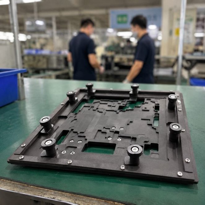 Single station wave soldering jig with height positioning studs, anti-float PCB wave solder fixture for small batch PCBA