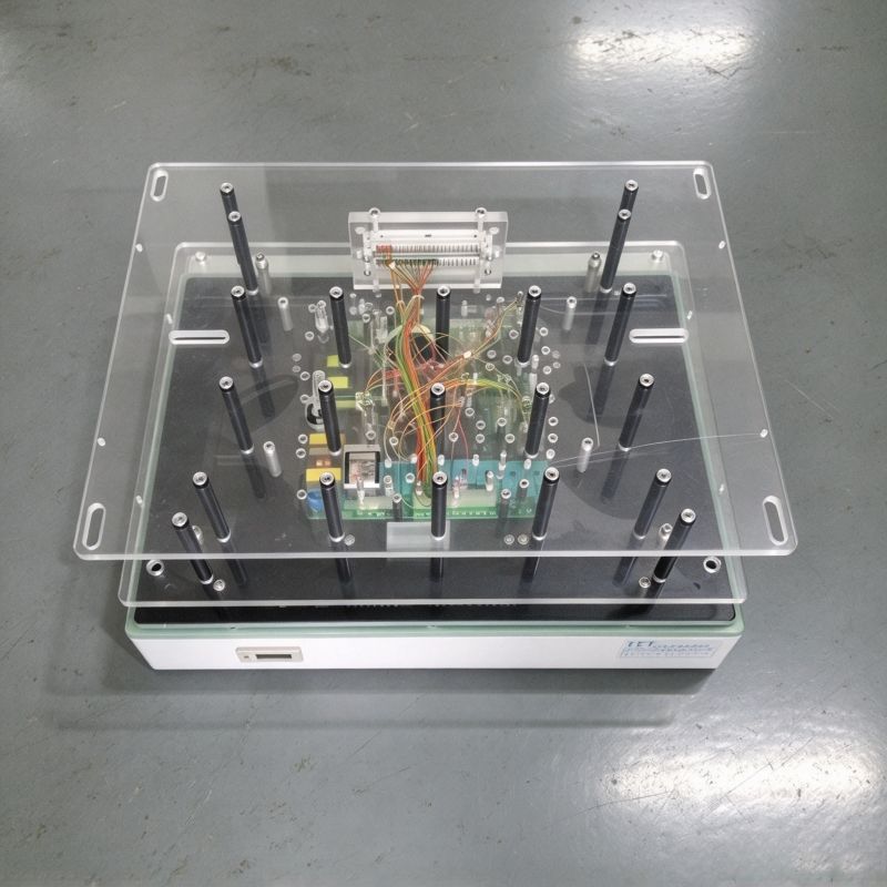 TRI ICT test fixture for small PCB, high density spring probes, acrylic cover for PCBA in-circuit test