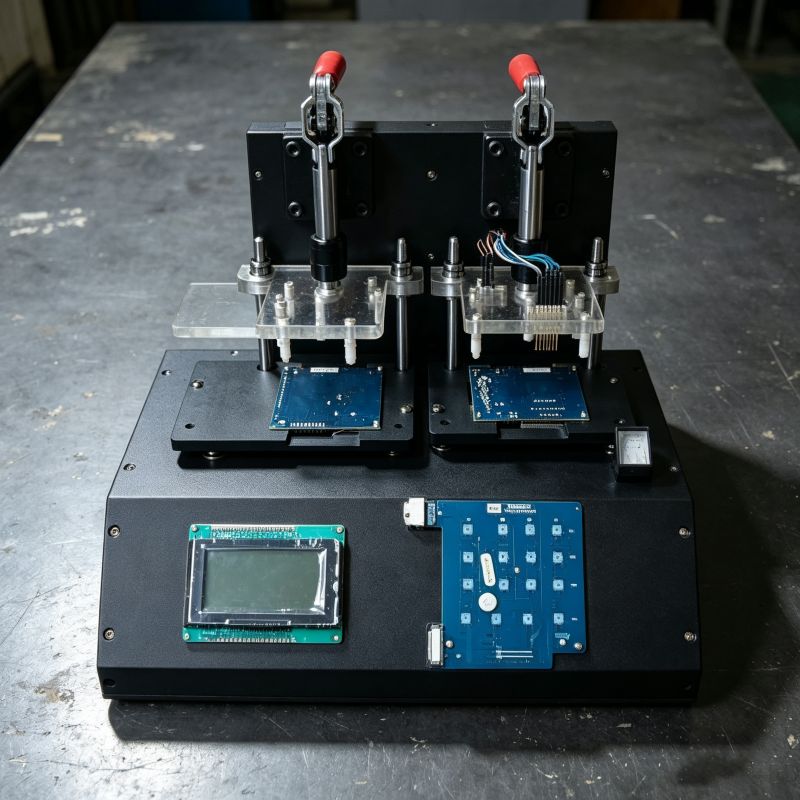 Dual‑station 2‑up manual PCBA parallel test fixture for simultaneous two‑board production‑level testing